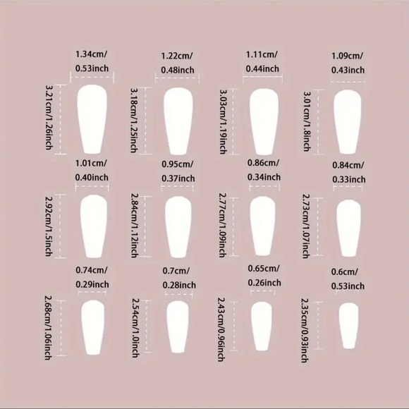 Press-On Nails, NIB, Red, White & Brown, ALMOND SHAPE,💅 - Picture 6 of 8